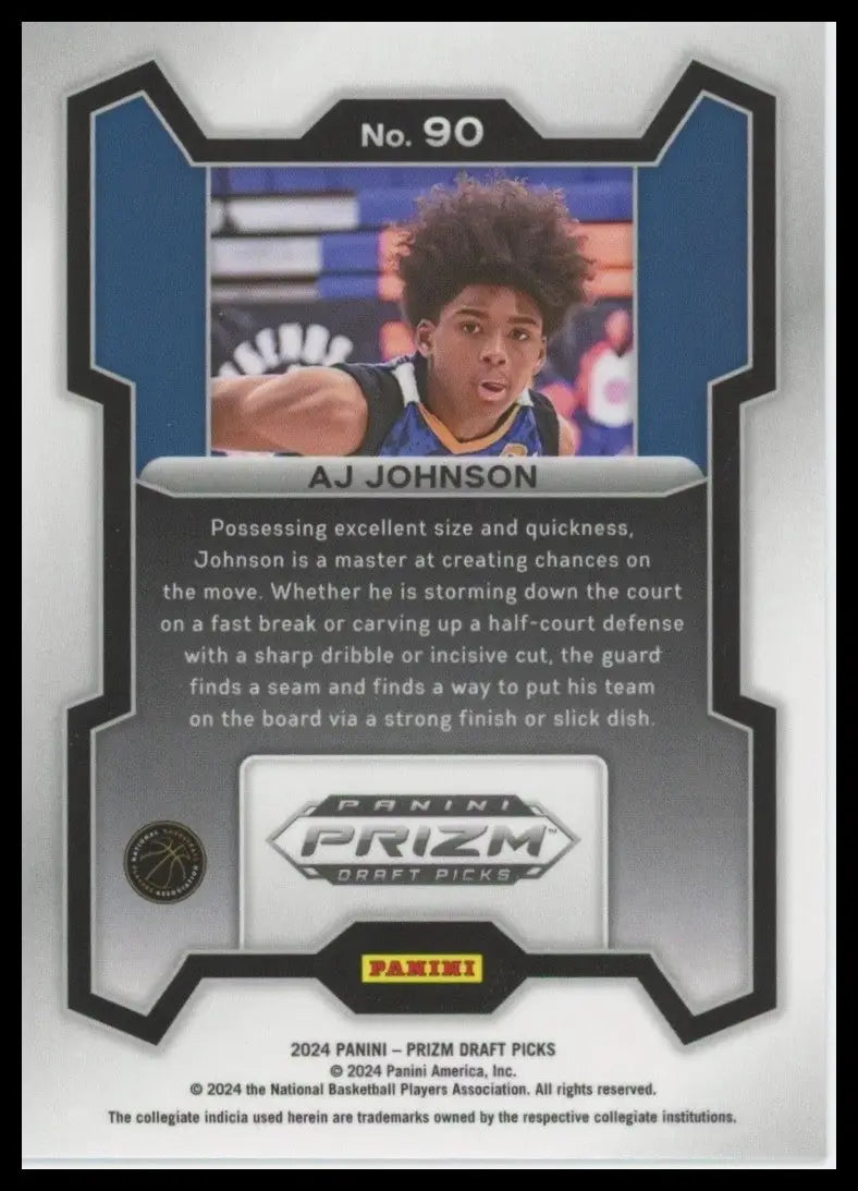 2024 Panini Prizm Draft Picks AJ Johnson #90 Rookie Basketball Card NCAA Sports - Basketball Card Single