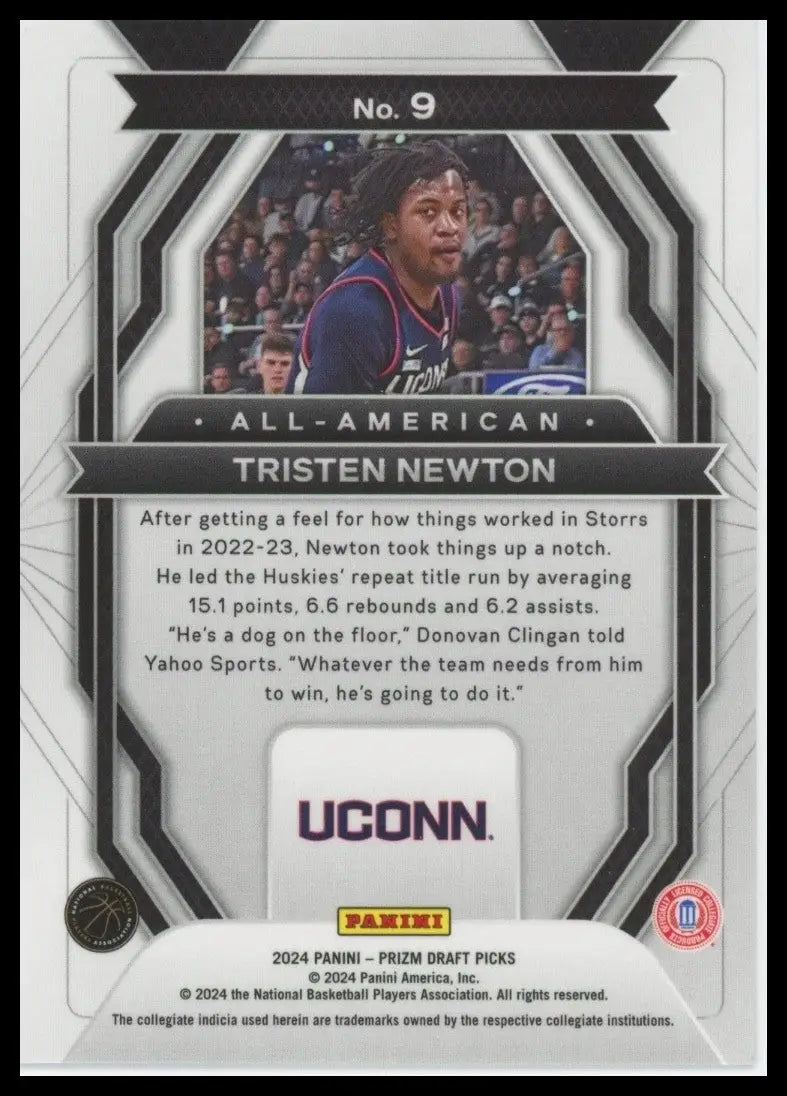 2024 Panini Prizm Draft Picks All American Tristen Newton #9 Rookie UCONN Huskie