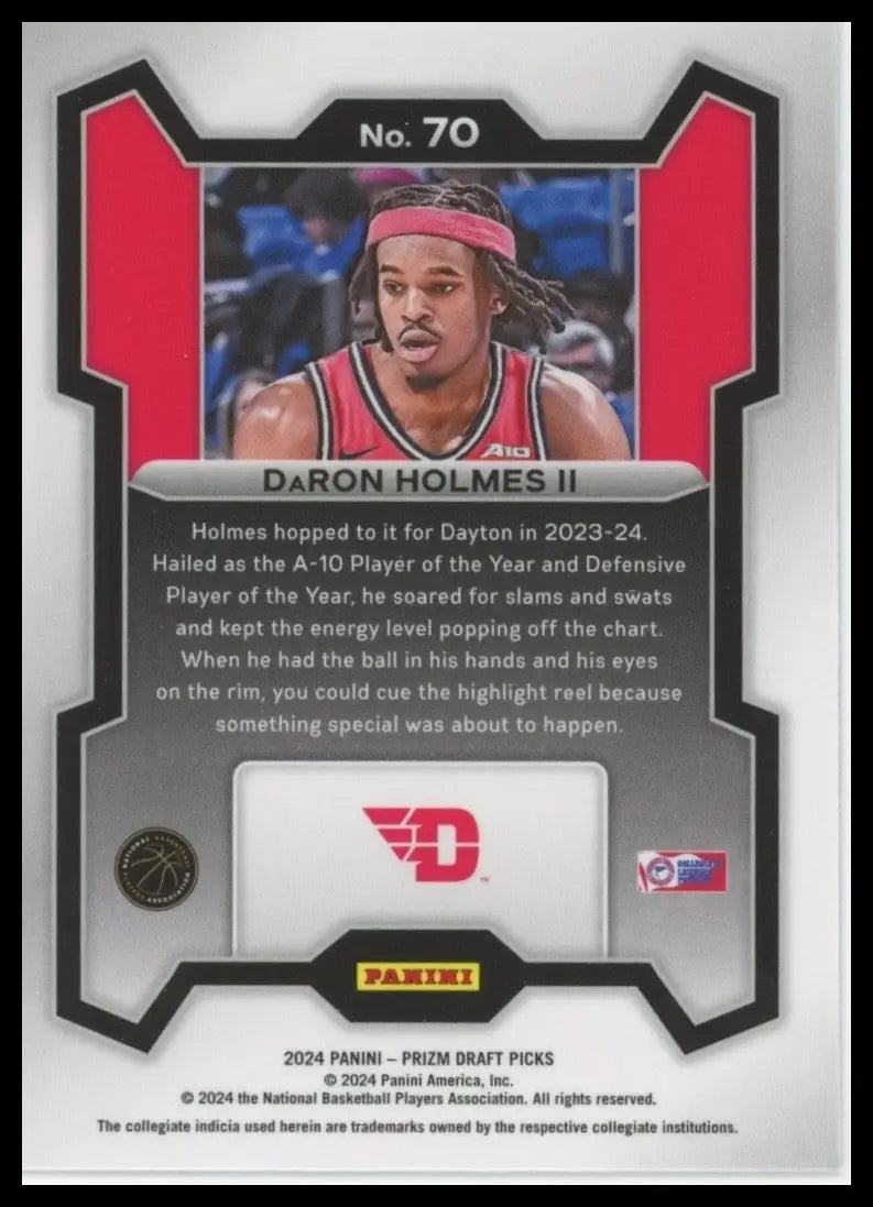 2024 Panini Prizm Draft Picks DaRon Holmes #70 Rookie Basketball Card NCAA Sport - Basketball Card Single
