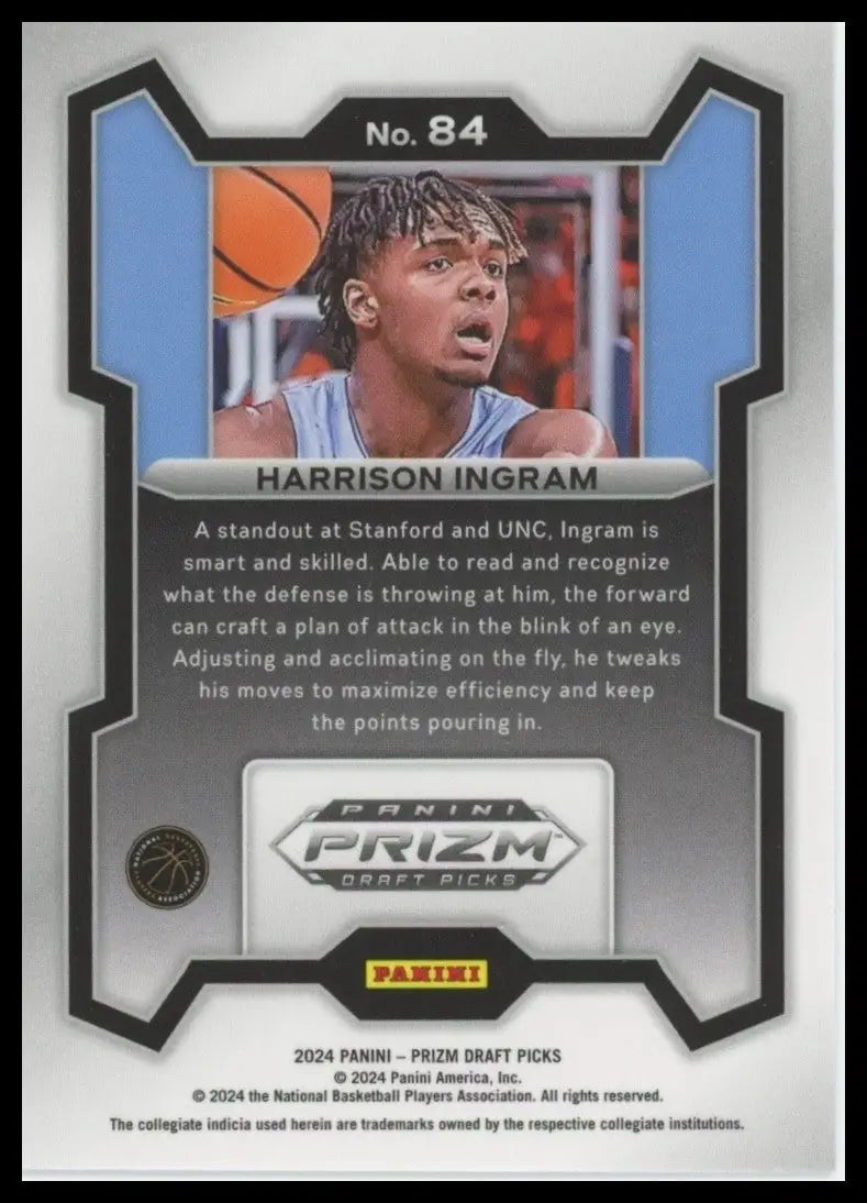 2024 Panini Prizm Draft Picks Harrison Ingram #84 Rookie Basketball Card NCAA - Basketball Card Single