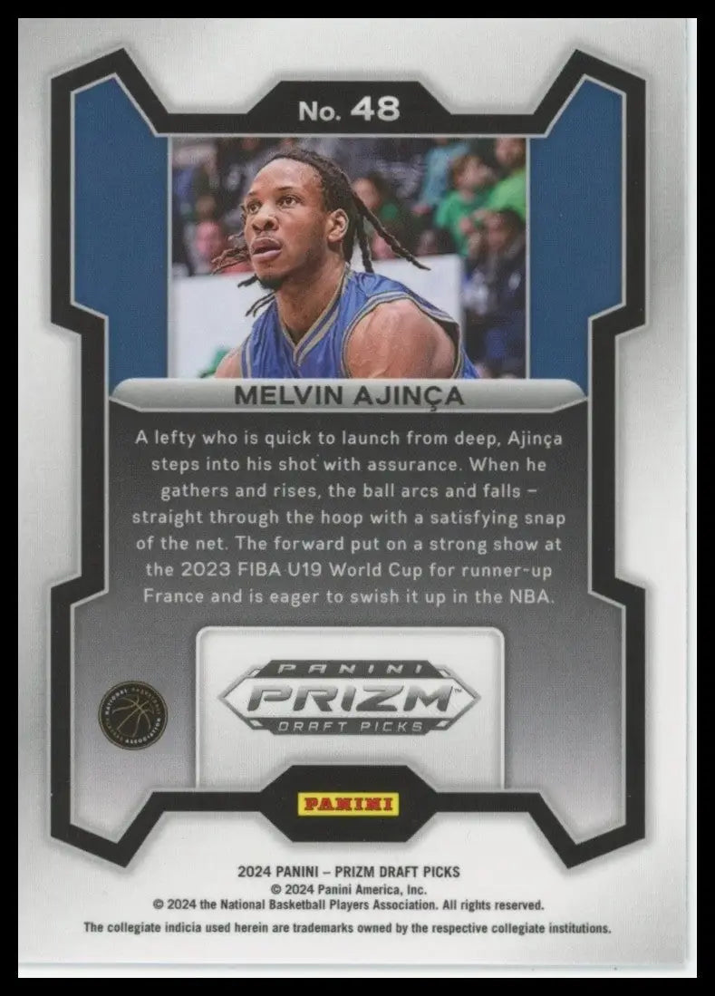 2024 Panini Prizm Draft Picks Melvin Ajinca #48 Rookie Basketball Card NCAA - Basketball Card Single