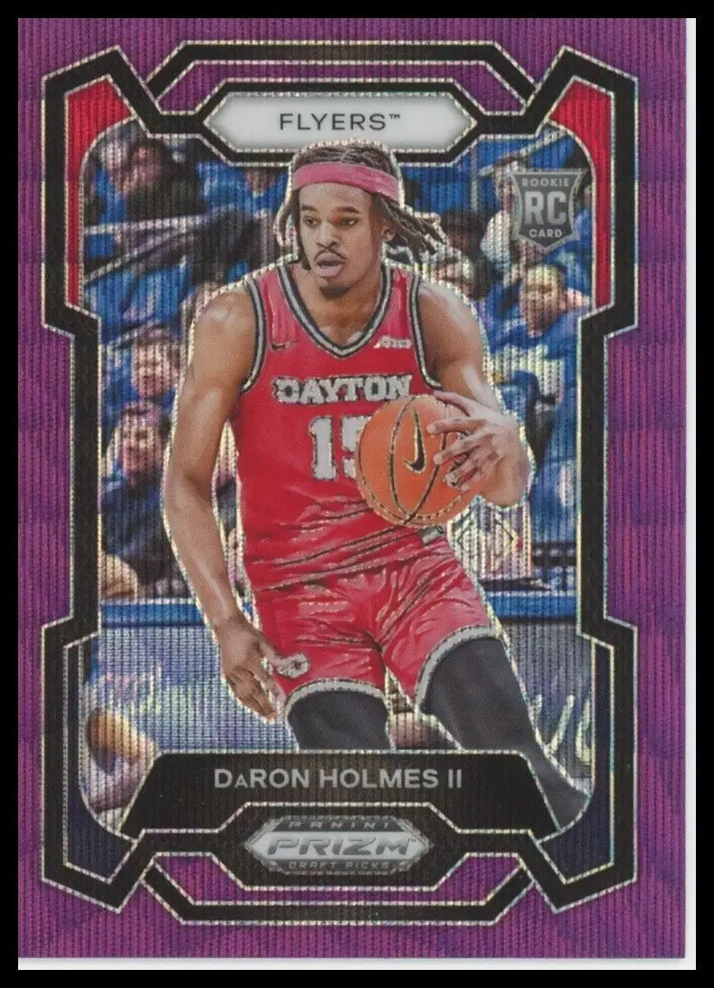 2024 Panini Prizm Draft Picks Purple Wave DaRon Holmes II Rookie #70 Flyers Card