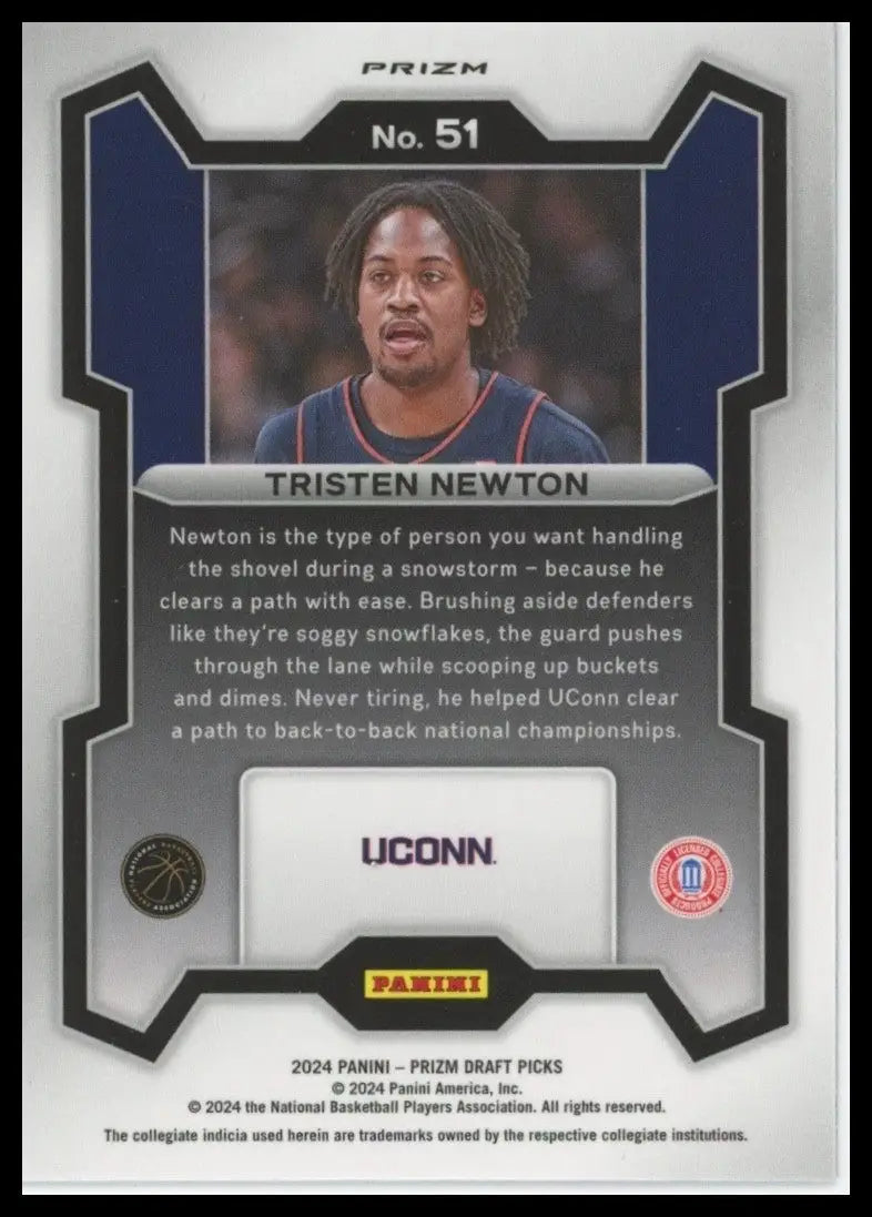 2024 Panini Prizm Draft Picks Red Ice Tristen Newton Rookie #51 UCONN Huskies - Basketball Card Single