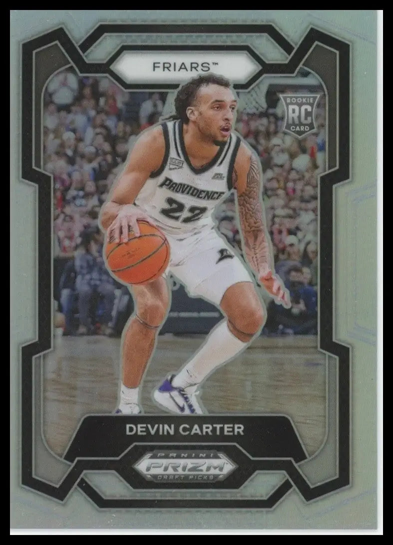 2024 Panini Prizm Draft Picks Silver Devin Carter Rookie #27 Providence Friars - Basketball Card Single