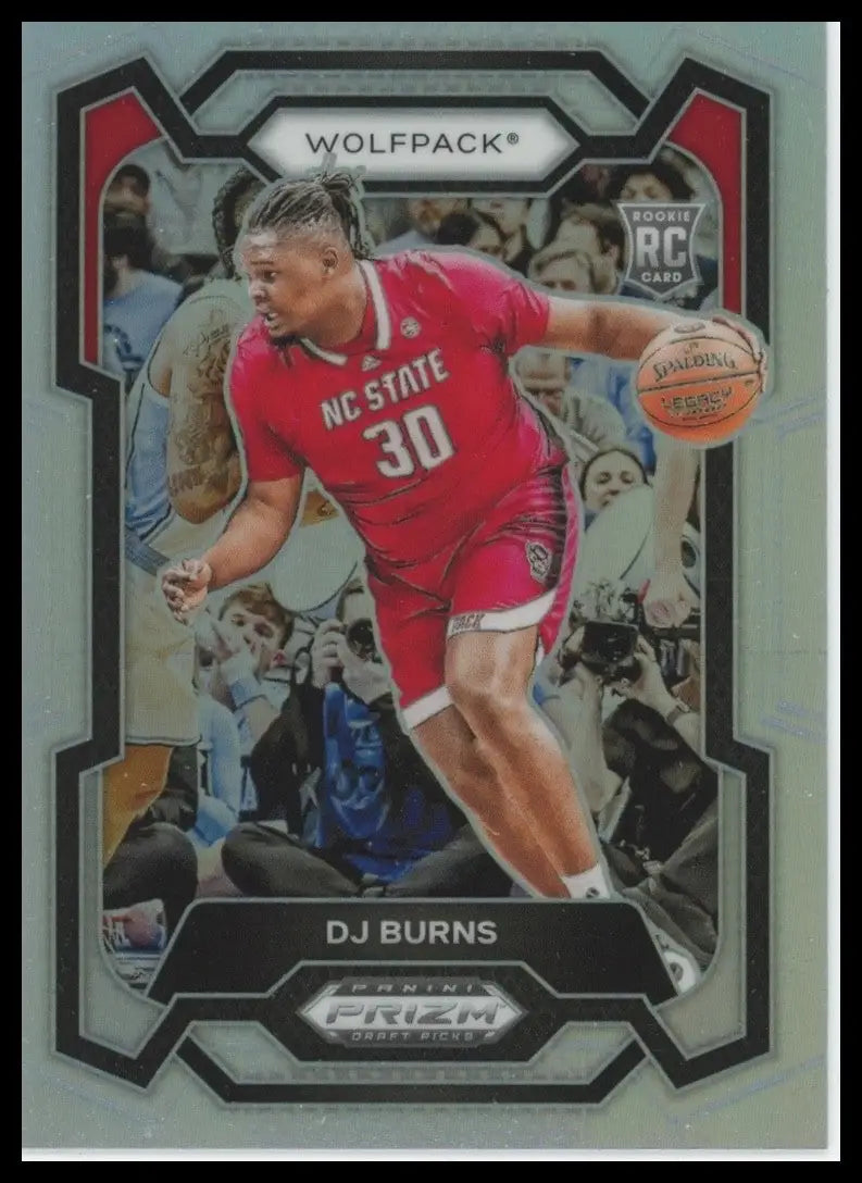 2024 Panini Prizm Draft Picks Silver DJ Burns Rookie #97 NC State Wolfpack NCAA - Basketball Card Single