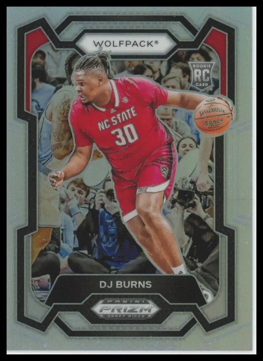 2024 Panini Prizm Draft Picks Silver DJ Burns Rookie #97 NC State Wolfpack NCAA - Basketball Card Single