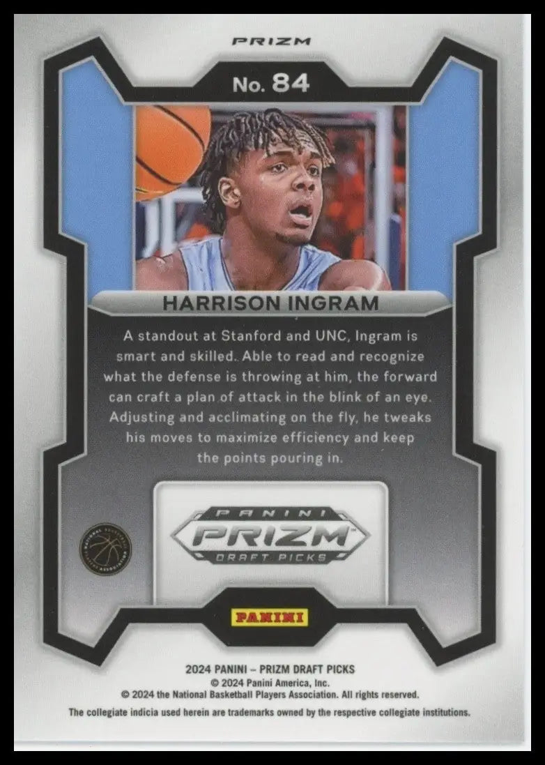 2024 Panini Prizm Draft Picks Silver Harrison Ingram Rookie #84 North Carolina