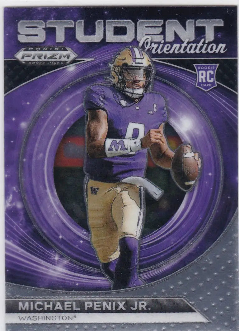 2024 Panini Prizm Draft Picks #SO-MPJ Michael Penix Jr Student Orientation RC - Football Card Single