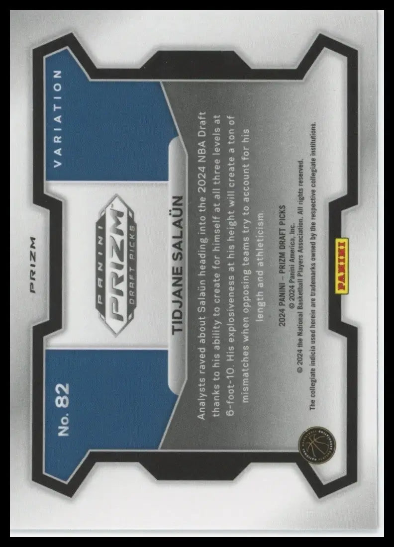 2024 Panini Prizm Draft Picks Variation Red Ice Tidjane Salaun #82 Basketball