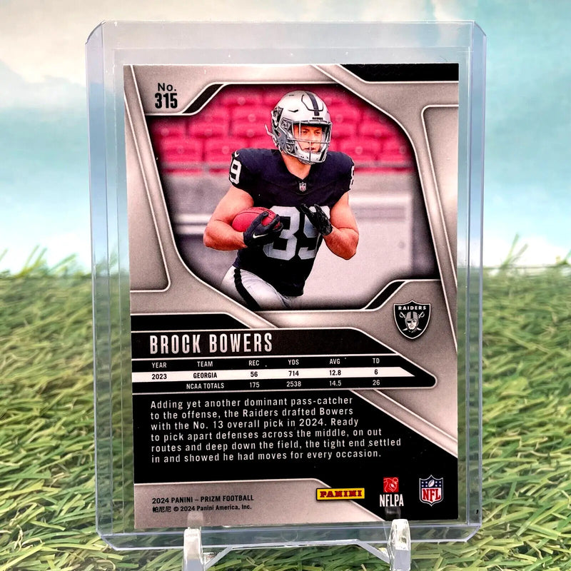 2024 Panini Prizm Football Brock Bowers (RC) No. 315 Las Vegas Raiders Rookie - Football Card Single