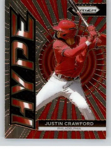 Justin Crawford baseball card from Panini Prizm Hype 2024 product NM-MT Phillies
