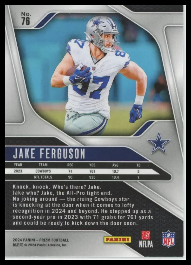 2024 Panini Prizm Jake Ferguson 76 Dallas Cowboys - Football Card Single