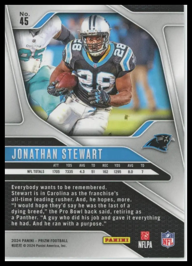 2024 Panini Prizm Jonathan Stewart 45 Carolina Panthers - Football Card Single