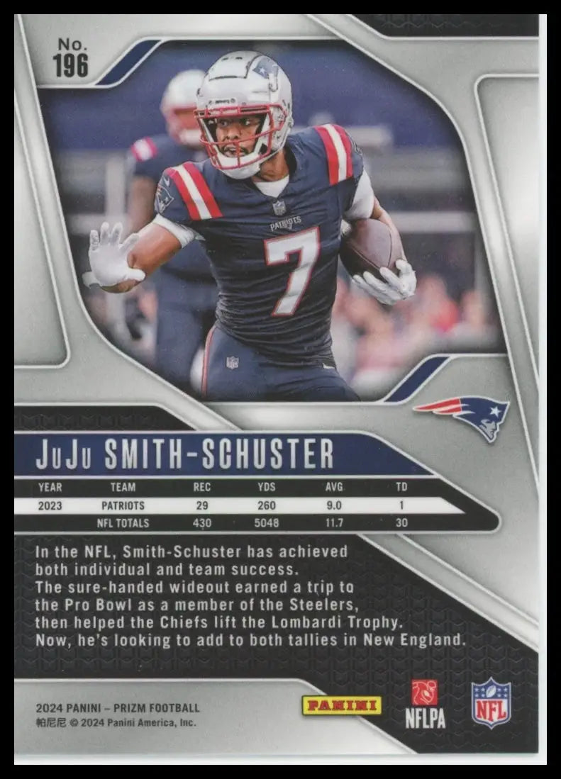 2024 Panini Prizm JuJu Smith-Schuster 196 New England Patriots NM - Football Card Single