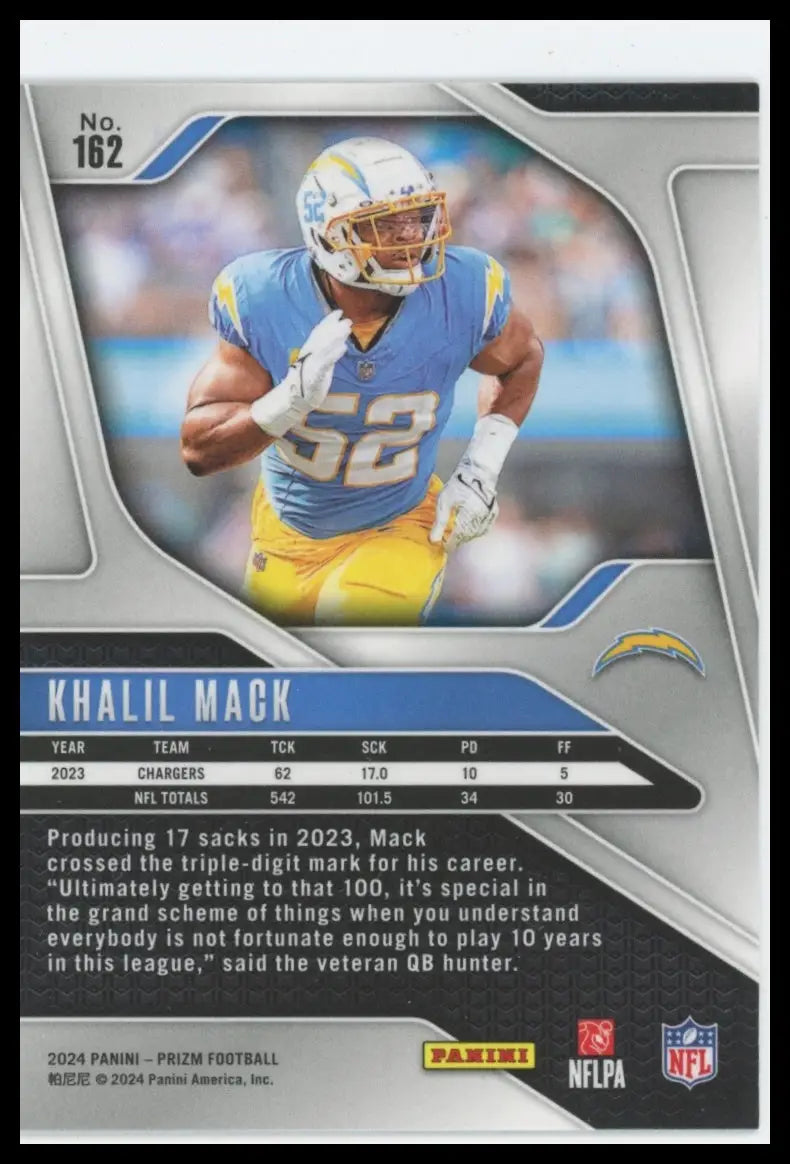 2024 Panini Prizm Khalil Mack 162 Los Angeles Chargers NM - Football Card Single