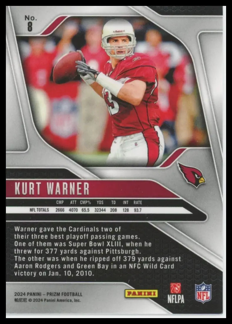 2024 Panini Prizm Kurt Warner 8 Arizona Cardinals - Football Card Single