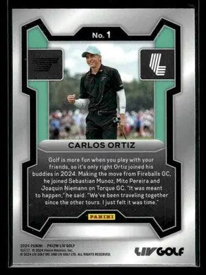 2024 Panini Prizm LIV Carlos Ortiz #1 RC Torque - Golf Card Single