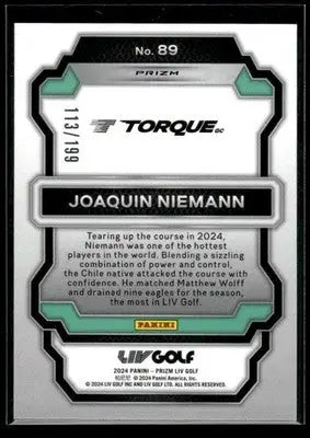 2024 Panini Prizm LIV Joaquin Niemann #89 Teal SN Torque - Other