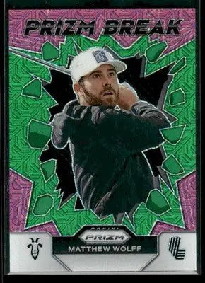 2024 Panini Prizm LIV Matthew Wolff #3 Prizm Break Green Mojo SN RangeGoats - Other
