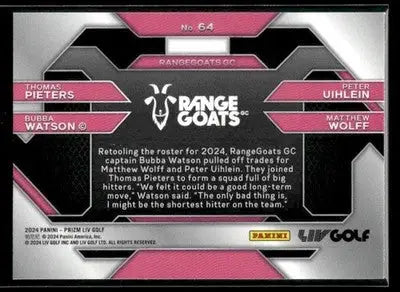 2024 Panini Prizm LIV Pieters/Wolff/Uihlein/Watson #64 RangeGoats - Other
