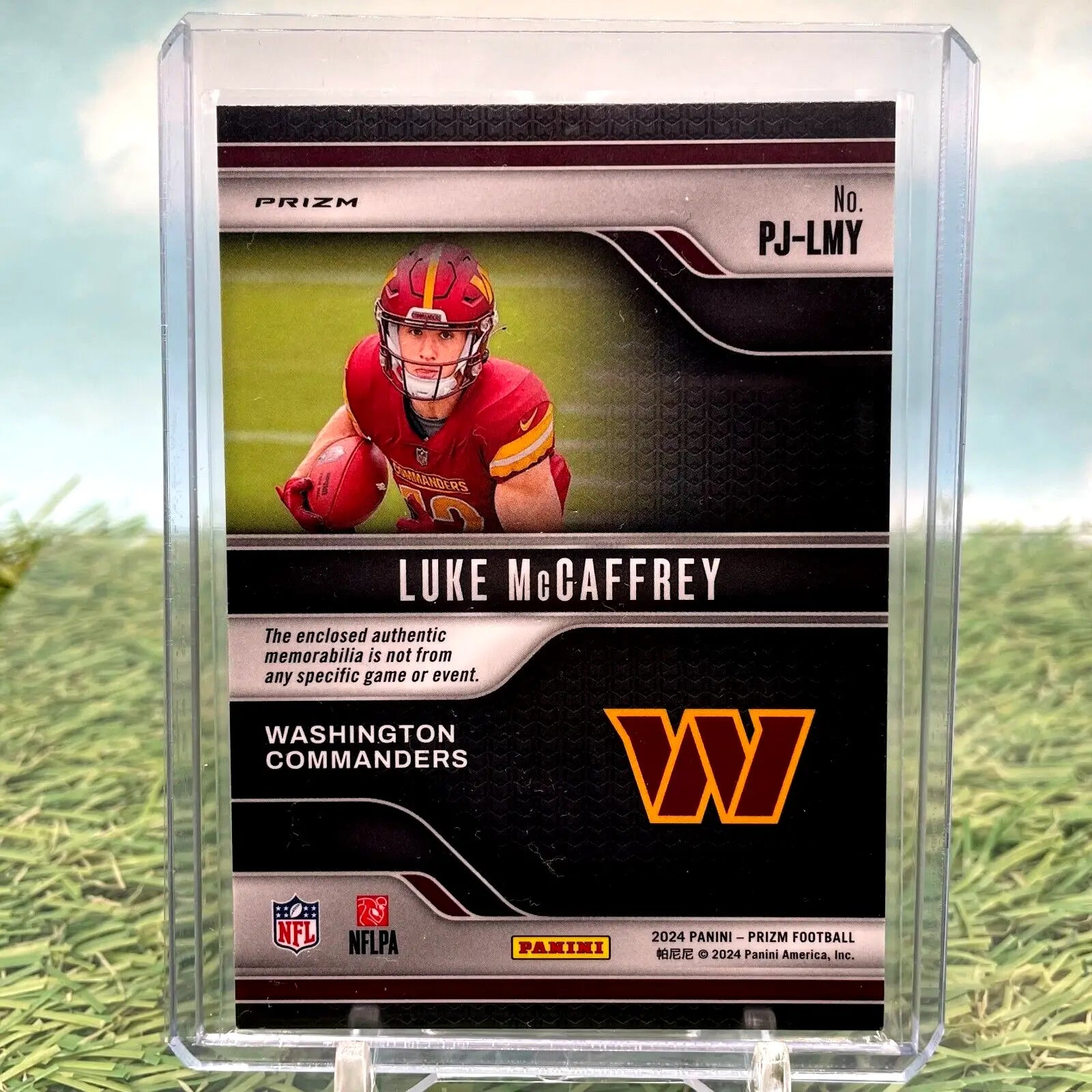 2024 Panini Prizm Luke McCaffrey Rookie Premier Jerseys #PJ-LMY Washington (RC) - Football Card Single