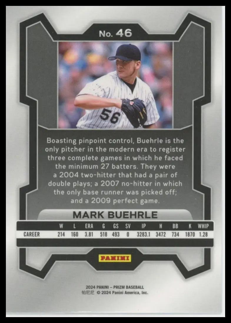 2024 Panini Prizm Mark Buehrle 46 Chicago White Sox NM - Baseball Card Single
