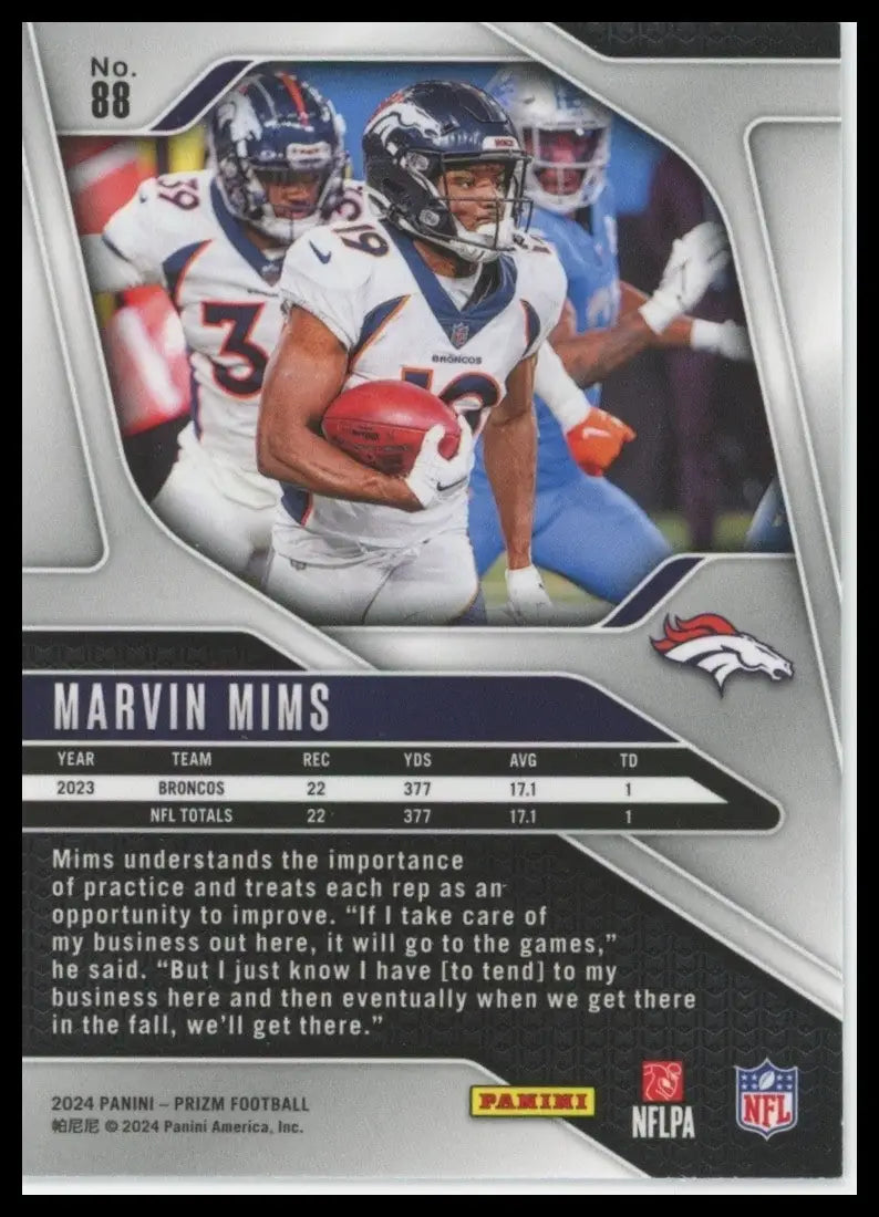 2024 Panini Prizm - Marvin Mims #88 - Football Card Single