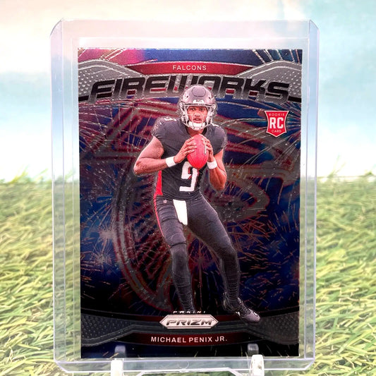 Michael Penix Jr. rookie card from 2024 Panini Prizm Fireworks trading cards