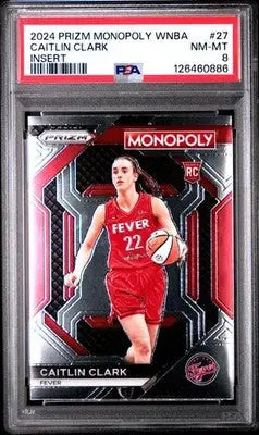 2024 Panini Prizm Monopoly Wnba Insert #27 Caitlin Clark Insert PSA 8 - Basketball Card Single