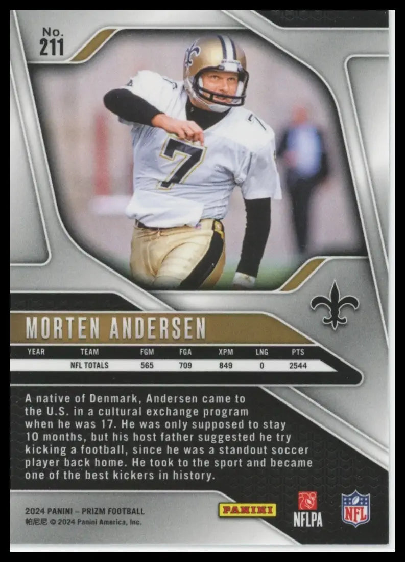 2024 Panini Prizm Morten Andersen 211 New Orleans Saints - Football Card Single