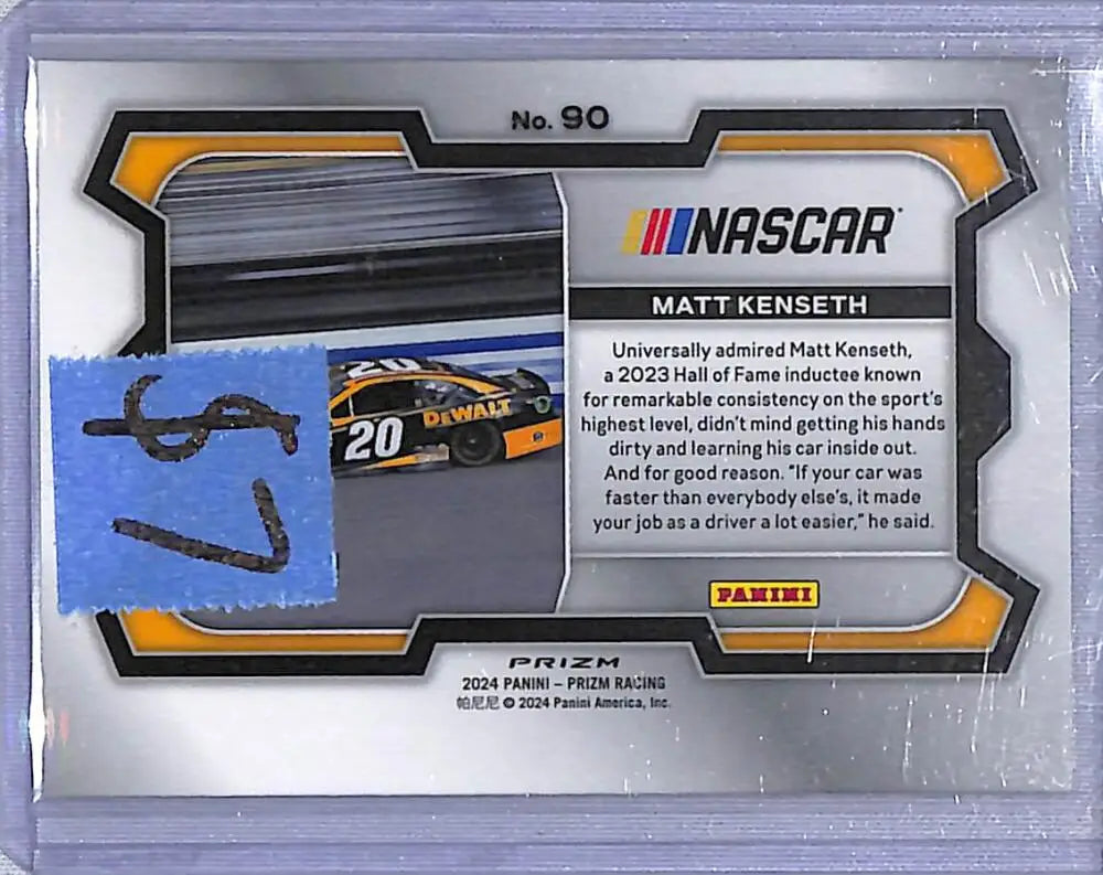 2024 Panini Prizm NASCAR Blue #90 Matt Kenseth NM-MT 139/199 - Racing Card Single