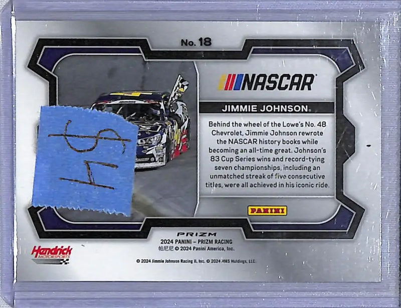 2024 Panini Prizm NASCAR Green #18 Jimmie Johnson NM-MT - Racing Card Single