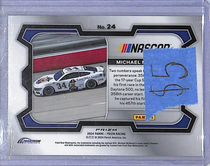 2024 Panini Prizm NASCAR Green #24 Michael McDowell NM-MT - Racing Card Single
