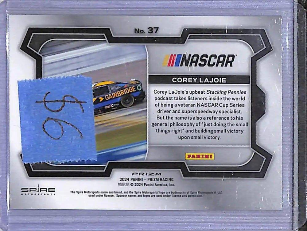 2024 Panini Prizm NASCAR Green #37 Corey Lajoie NM-MT - Racing Card Single