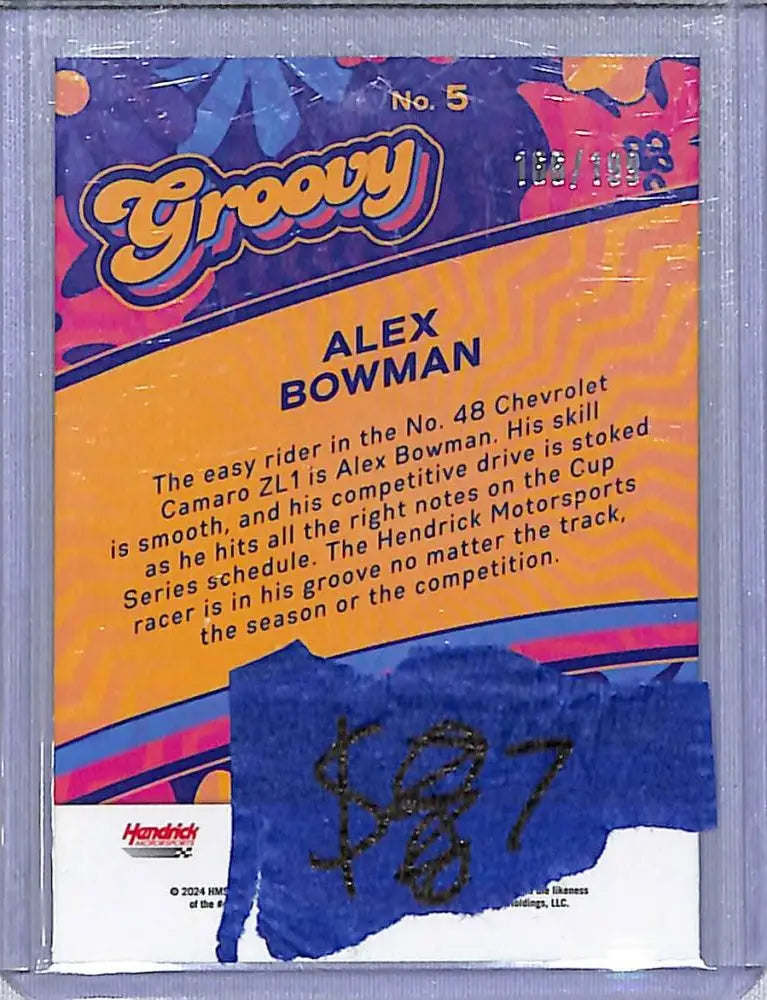 2024 Panini Prizm NASCAR Groovy #5 Alex Bowman NM-MT 166/199 - Racing Card Single