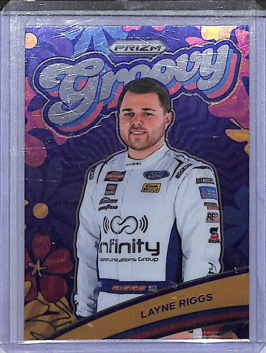 2024 Panini Prizm NASCAR Groovy #7 Layne Riggs NM-MT - Racing Card Single