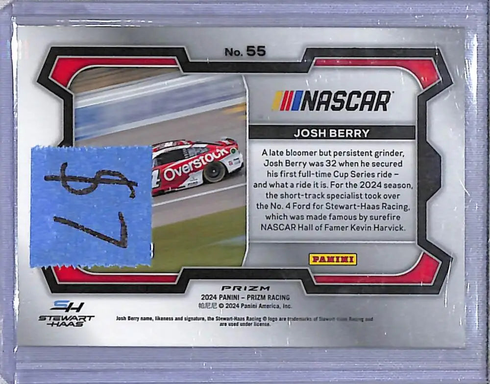 2024 Panini Prizm NASCAR Red #55 Josh Berry NM-MT 22/199 - Racing Card Single