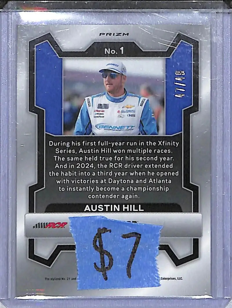 2024 Panini Prizm NASCAR Sky Blue #1 Austin Hill NM-MT 47/49 - Racing Card Single