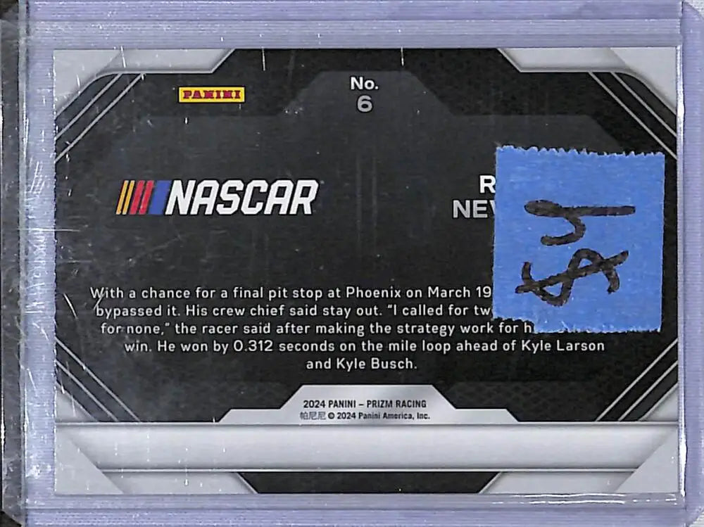 2024 Panini Prizm NASCAR Victory Lane #6 Ryan Newman NM-MT - Racing Card Single