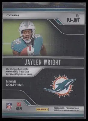 2024 Panini Prizm #PJ-JWT Jaylen Wright Premier Jerseys Purple Pulsar - Football Card Single