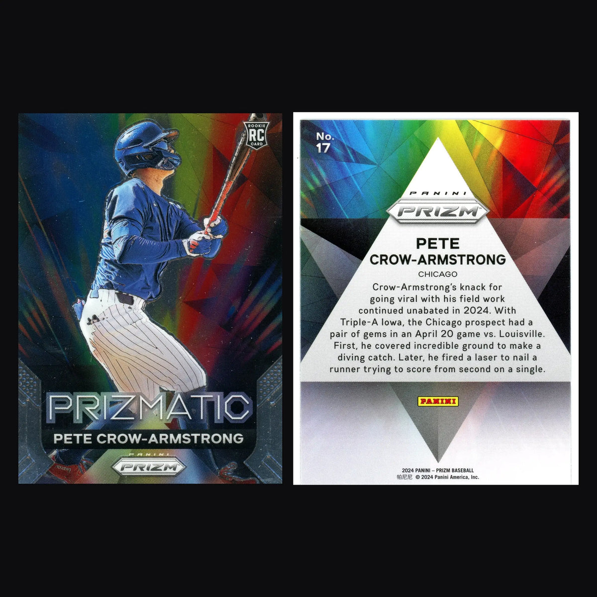 2024 Panini Prizm Prizmatic Pete Crow-Armstrong #17 Cubs RC - Baseball Card Single