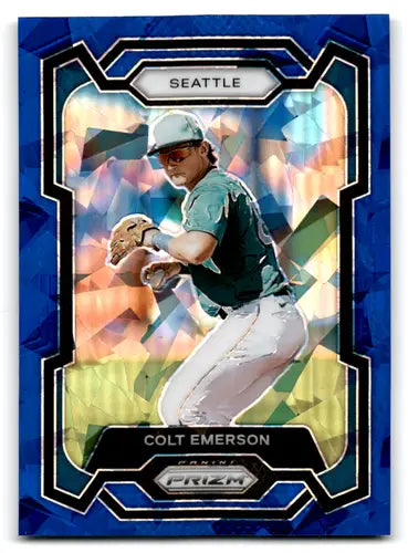 Blue baseball trading card featuring Colt Emerson from Panini Prizm Prizms Blue Ice