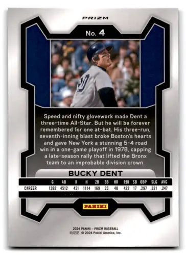 2024 Panini Prizm Prizms Green #4 Bucky Dent NM-MT Yankees ID:76481 - Baseball Card Single