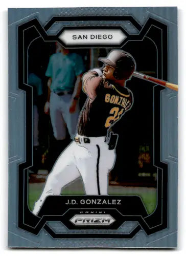 Baseball trading card featuring J.D. Gonzalez from 2024 Panini Prizm Prizms Silver series