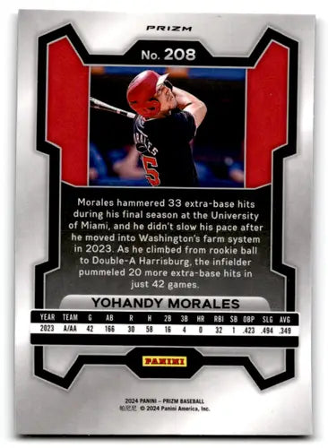 2024 Panini Prizm Prizms Silver #208 Yohandy Morales NM-MT Nationals ID:76282 - Baseball Card Single