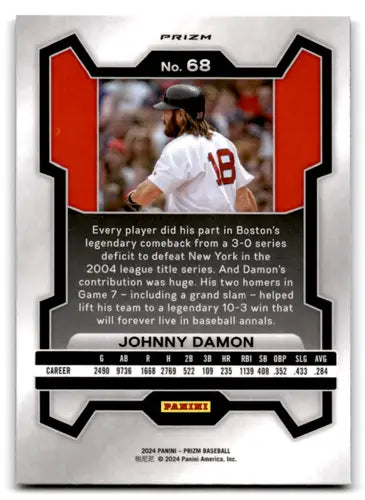 2024 Panini Prizm Prizms Silver #68 Johnny Damon NM-MT Red Sox ID:76499 - Baseball Card Single