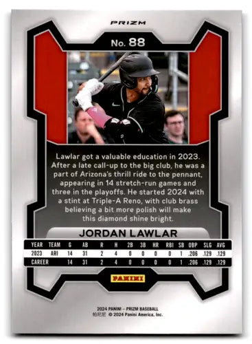 2024 Panini Prizm Prizms Silver #88 Jordan Lawlar NM-MT Diamondbacks ID:76091 - Baseball Card Single