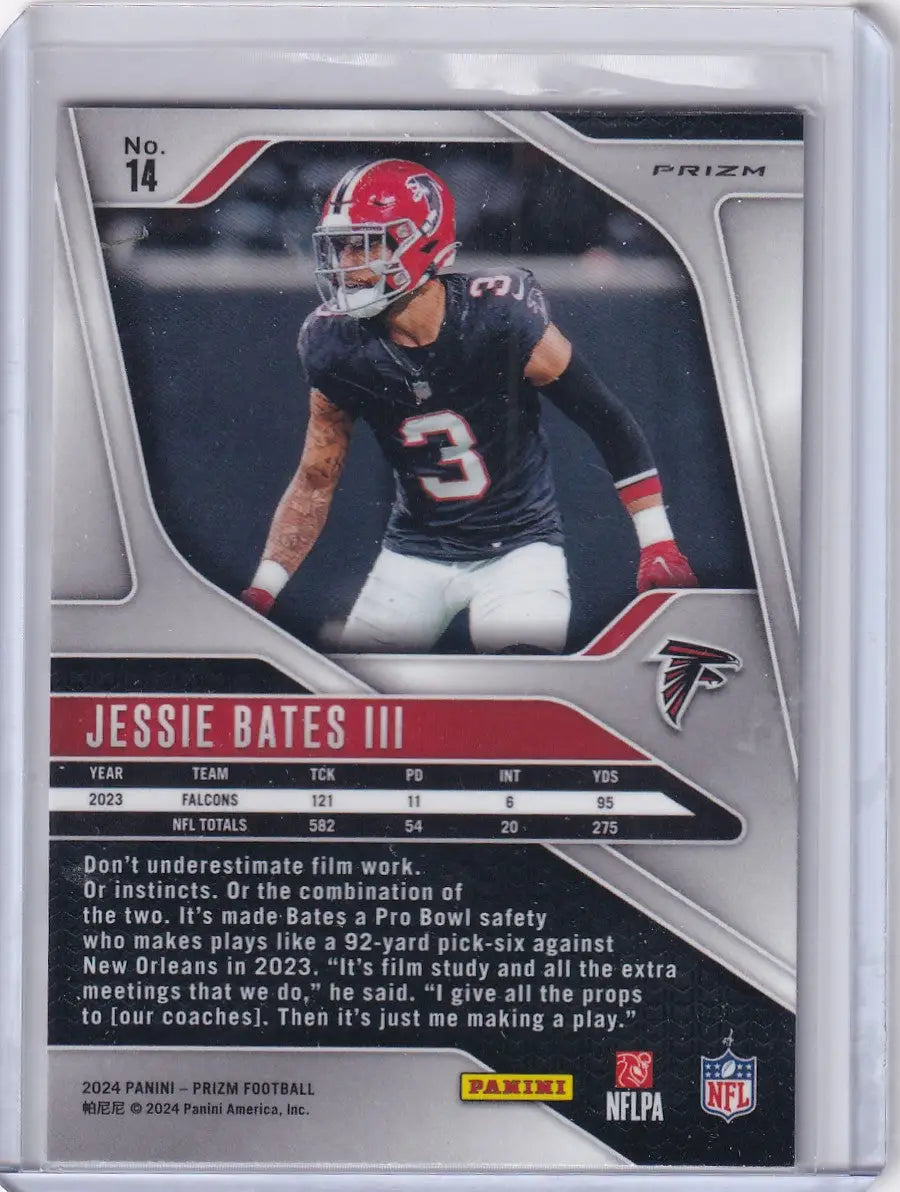 2024 Panini Prizm Red White and Blue #14 Jessie Bates III - Atlanta Falcons