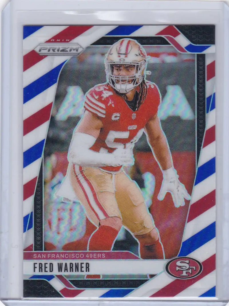 2024 Panini Prizm Red White & Blue #255 Fred Warner - San Francisco 49ers - Football Card Single