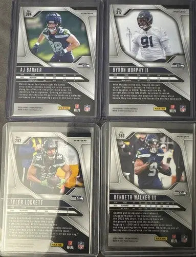 2024 Panini Prizm Red White & Blue Prizm Seahawks 4 Card Lot. - Football Card Single